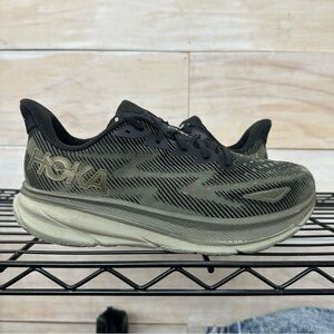 US 12D Hoka One One Clifton 9 Men's Running Shoes Walking Gym 1127895-BLCKS
